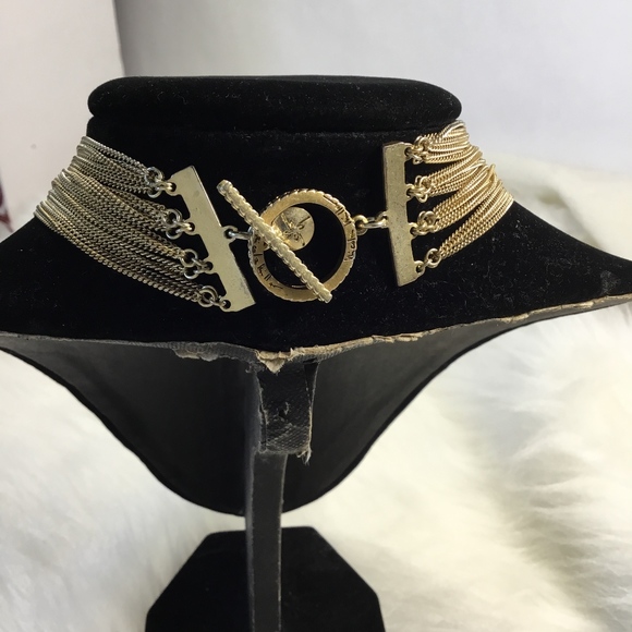 Nicole Miller Goldtone Drape Chain Necklace Toggle - Picture 3 of 5